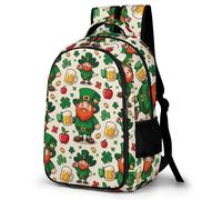 WECECE Kids St. Patrick's Day Back Pack, Lightweight School Bag for Girls Boys Cute Toddler Backpack Primary School Rucksack Clover Leaves Bag