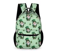 WECECE Kids St. Patrick's Day Backpack Age 13 Children for Boys Shamrock Leaves Rucksack for Girls Year 2 Durable Bookbag Books Stationery Bottle Class Daily Use