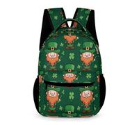 WECECE Kids St. Patrick's Day School Backpack Age 12 for Boys Clover Leaves Backpack for Girls Years 3-5 Lightweight Bookbag Books Water Bottle School Trips Travel