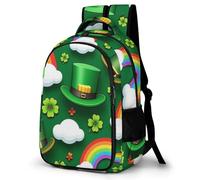 WECECE Kids St. Patrick's Day Theme Backpack for Girls 8-13 Yrs, Cute School Bag Children Rainbow Rucksack for Primary School Travel Use