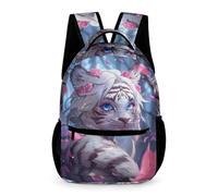 WECECE Kids Tiger Pattern Backpack Age 13 Children for Boys Animal Illustration Rucksack for Girls Year 2 Durable Bookbag Books Stationery Bottle Class Daily Use