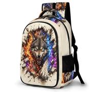 WECECE Kids Wolf 3D Print Rucksack 8-13 Year Olds, Girls School Bag Boys Animal Wolves Daypack Lightweight Stylish for Year 7-10 and Outdoor Travel Spring Trip