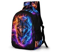 WECECE Kids Wolf Cool Rucksack Age 8-13 Boys School Bag, Girls Animal Wolves Bookbag for Junior School Lightweight Stylish and Durable for Autumn Outing and Travel