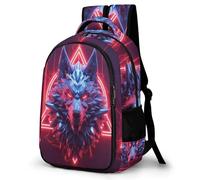 WECECE Kids Wolf Design Backpack Age 8-14, Boys 15.6 Inch Laptop School Bag, Girls Animal Wolves School Backpack for Secondary Years, Cool Durable for Daily Use Travel and Hiking