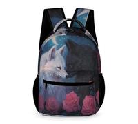 WECECE Kids Wolve Design School Backpack Age 9 Primary for Boys Animal Wolf Print Backpack for Girls Years 2-5 Durable Bookbag Books Water Bottle Outdoor Day Trips