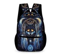 WECECE Kids Wolves Dreamcatcher School Backpack 9-13 Years Kids for Boys and Girls Wolf Backpack Year 3 Lightweight Rucksack Books Stationery Bottle Travel Outdoor Daily Use