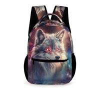 WECECE Kids Wolves Motif School Backpack 9-13 Years Kids for Boys and Girls Animal Wolf Backpack Year 3 Lightweight Rucksack Books Stationery Bottle Travel Outdoor Daily Use