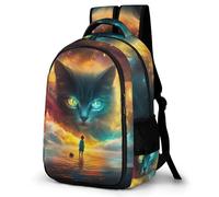 WECECE Kitten Design Daypack Kids Ages 8-11 Animal Cat Print Daypack Girls Secondary School Lightweight Book Bag for Kids and Teens Autumn Trip Outdoor Travel Daily Use