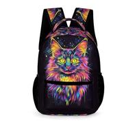 WECECE Kitten Design Rucksack Kids for Boys Age 11 Animal Cat Print School Bag for Girls Year 3 Primary Kids Lightweight Bookbag Books Water Bottle Class Daily Use