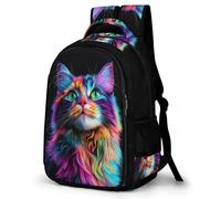 WECECE Kitten Design School Backpack for Girls Ages 11-15 Durable Animal Cat Print School Bag Teens Year 8 Bookbag Kids and Teens 11.6 Inch Laptop Backpack Spring Outing