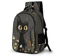 WECECE Kitten Illustration School Bag Students Year 8 Animal Cat Design Daypack Boys 12-16 Year Olds Fashion Backpack Bookbag Students 14 Inch Laptop School Bag Birthday Gift
