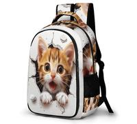WECECE Kitten Motif Backpack, School Bags for Boys Girls, Large Capacity Primary Elementary Middle School Bag, Cute Backpacks Durable Animal Cat Bookbag for Kids Children