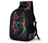 WECECE Kitten Motif Rucksack Students Age 13 Animal Cat Pattern Book Bag Boys Year 7 Fashion Backpack Bookbag for Kids and Teens Daily Use Hiking Day Trips Birthday Gift