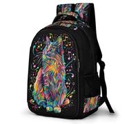 WECECE Kitten Pattern Daypack Girls Ages 11-15 Animal Cat Backpack Teens Primary to Secondary Fashion School Bag Rucksack for Teens 15.6 Inch Laptop Backpack Day Trips