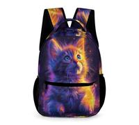 WECECE Kitten Print School Bag Preschool Primary Kids for Boys Age 8 Animal Cat Motif Daypack for Girls Year 3 Lightweight Bookbag Daily Items Autumn Trip Daily Use