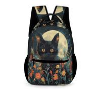 WECECE Kitten Rucksack Young Students Ages 7-11 Years Primary Kids Moon Animal Cat School Backpack Year 2-6 Boys Girls Fashion Bookbag 43x32x15cm for Study Travel Books Notebooks