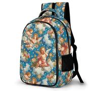 WECECE Large 16.5 Inch Angels Rucksack for Boys Girls Ages 7-12 Kids Flowers School Backpack, Lightweight Stylish Rucksack for Year 3-6 Travel Hiking and Day Trips