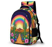 WECECE Large 16.5 Inch Cactus Pattern Rucksack for Boys Girls Age 8-14 Kids Plant Theme Back pack, Fashion School Bag Bookbag for Secondary Years School Trips and Outdoor