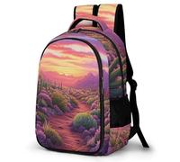 WECECE Large 16.5 Inch Cactus Pattern Rucksack for Boys Girls Ages 7-12, Kids Plants Cacti School Backpack, Lightweight Stylish Rucksack for Year 3-6 Travel Hiking and Day Trips