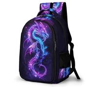 WECECE Large 16.5 Inch Dragon Design Rucksack for Boys Girls Ages 7-12, Kids Chinese Style School Backpack, Lightweight Stylish Rucksack for Year 3-6 Travel Hiking and Day Trips