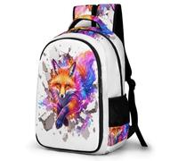 WECECE Large 16.5 Inch Fox 3D Print Rucksack for Boys Girls 10-16 Years Kids Animal Fox Backpack Fashion School Bag Rucksack for Year 7-10 Autumn Outing and Travel