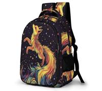 WECECE Large 16.5 Inch Fox Pattern Rucksack for Boys Girls Age 9-15, Kids Animal Motif Bookbag Refrigerator Door Modern Stylish Rucksack for Primary School Autumn Outing and Travel