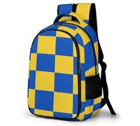 WECECE Large 16.5 Inch Geometric Shapes Rucksack for Boys Girls 9-15 Years Kids Checkerboard Rucksack Lightweight, Stylish and Durable School Bag for Primary School Autumn Outing and Travel