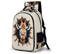 WECECE Large 16.5 Inch Giraffe Rucksack for Boys Girls Age 7-11 Kids Animal Giraffe Daypack Stylish and Durable Rucksack for Primary to Secondary Outdoor Travel and Spring Trip