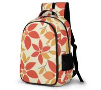 WECECE Large 16.5 Inch Leaf Rucksack for Boys Girls Age 9-15, Kids Leaves Plant Theme Bookbag Refrigerator Door Modern Stylish Rucksack for Primary School Autumn Outing and Travel