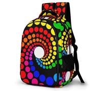 WECECE Large 16.5 Inch Polka Dots Rucksack for Boys Girls Ages 7-12 Kids Colourful Pattern School Backpack, Lightweight Stylish Rucksack for Year 3-6 Travel Hiking and Day Trips