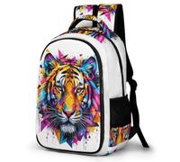 WECECE Large 16.5 Inch Tiger Backpack for Boys Girls Age 7-12, Kids Animal Tiger Rucksack Cool Durable School Bag for Secondary Years Back to School Gift and Daily Use