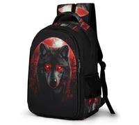 WECECE Large 16.5 Inch Wolves Moon Rucksack for Boys Girls Age 7-11 and 13 Year Olds Kids Full Moon Wolf Back pack, Stylish Durable School Bag for Year 5-9 Outdoor Travel and Hiking