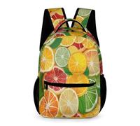 WECECE Lemon Backpack Boys Girls Ages 7-10 Years Primary Kids Colourful Fruit School Bag Year 2-5 Students Large Rucksack Book Bag 43x32x15cm for Travel Daily Use Books Notebooks