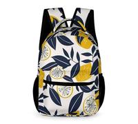 WECECE Lemon Backpack Children Ages 9-13 Years Primary Kids Fruit Pattern Daypack Year 4-8 Students Fashion School Bag Rucksack 43x32x15cm for Back to School Gift Books Notebooks