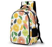 WECECE Lemon Design Book Bag Kids Ages 8-11 Fruit Print Backpack Students Secondary School Lightweight Bookbag for Kids and Teens Outdoor Modern School Travel Daily Use