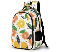 WECECE Lemon Motif Bookbag Students 7-11 Year Olds Fruit Print Daypack Boys Year 10 Stylish Rucksack for Kids and Teens Birthday Gift Spring Outing Autumn Trip Daily Use