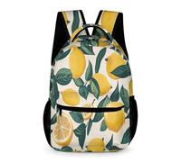 WECECE Lemon Motif School Bag Kids and Teens Ages 8-12 Years Primary Kids Fruit Backpack Year 3-7 Students Durable Rucksack Daypack 43x32x15cm for Day Trips Travel Books Notebooks