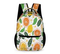 WECECE Lemon Pattern Backpack Boys Girls Age 13 Older Kids Fruit Motif School Bag Year 8 Students Lightweight Rucksack Book Bag 43x32x15cm for Travel Daily Use Books Notebooks