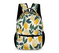WECECE Lemon Pattern Backpack Boys Girls Age 13 Older Kids Fruit Theme School Bag Year 8 Students Lightweight Rucksack Book Bag 43x32x15cm for Travel Daily Use Books Notebooks