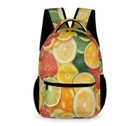 WECECE Lemon Pattern Backpack Young Students Ages 6-10 Years Primary Kids Fruit School Bag Year 1-5 Boys Girls Large Rucksack Book Bag 43x32x15cm for Study Travel Books Notebooks