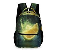WECECE Lemon Print School Bag Girls Ages 6-9 Years Primary Kids Fruit Pattern Backpack Year 1-4 Boys Fashion Rucksack Daypack 43x32x15cm for Autumn Trip Outdoor Books Notebooks