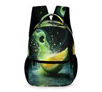 WECECE Lemon Print School Bag Nursery Primary Kids for Boys and Girls Age 6 Fruit Theme Daypack Year 1 Lightweight Printed Bookbag Books Bottle Umbrella Spring Outing Travel