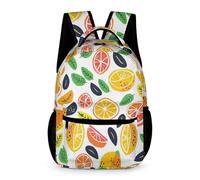WECECE Lemon School Bag Kids and Teens Age 6 Primary Kids Fruit Theme Backpack Year 1 Students Lightweight Durable Rucksack Daypack 43x32x15cm for Day Trips Travel Books Notebooks