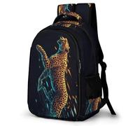 WECECE Leopard Pattern Daypack Kids 8-12 Year Olds Cheetah Animal Bookbag Girls Primary to Secondary Fashion Backpack Rucksack for Teens 14 Inch Laptop School Bag Hiking