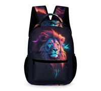 WECECE Lion Backpack Shoulder Bag Messenger Bagpack Children Lions Animal King Design School Bag Zipper Travel Storage Bags Casual Rucksack for 6-12 Years Old
