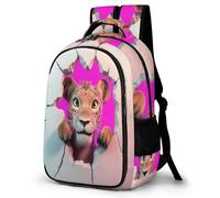 WECECE Lion Book Bag Fashion Backpack Students 10-14 Year Olds Animal Lion School Backpack Boys Year 3 Bookbag for Students 13.3 Inch Laptop Rucksack Back to School Gift