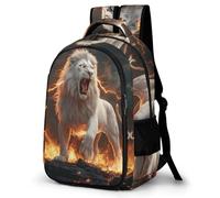 WECECE Lion Book Bag Students Ages 8-11 Animal Lion School Backpack Boys Primary to Secondary Fashion School Bag Daypack for Teens 13.3 Inch Laptop Rucksack Spring Outing