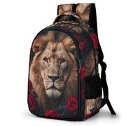 WECECE Lion Design Book Bag for Boys Ages 8-11 Lightweight Animal Print Bookbag Kids Year 8 School Backpack Kids and Teens 11.6 Inch Laptop Backpack Back to School Gift