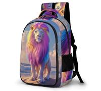 WECECE Lion Design Daypack Kids 12-16 Year Olds Animal Print Book Bag Students Year 9 Fashion School Bag Bookbag for Kids and Teens Autumn Trip Outdoor Travel Daily Use