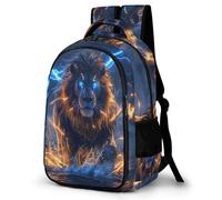 WECECE Lion Design Rucksack Fashion School Bag Girls Ages 8-11 Animal Print Backpack Teens Secondary School Book Bag for Students 13.3 Inch Laptop Rucksack Spring Outing
